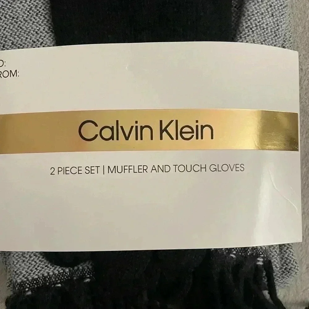 Calvin Klein Gloves & Muffler Scarf Set